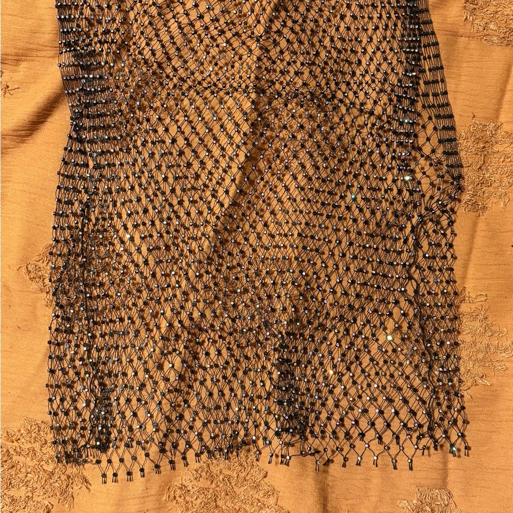 SHEIN Black Mesh Scarf
